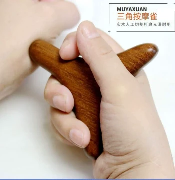 Natural Wood Foot Sole Massager, Acupressure Tool, Foot Meridian Stick, T-Shaped Cone, Foot Therapy, Multi-Function Triangle Bird
