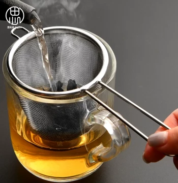 304 Stainless Steel Tea Strainer and Filter, Premium Tea Brewing Tool with Deep Mesh for Easy Washing and Separation