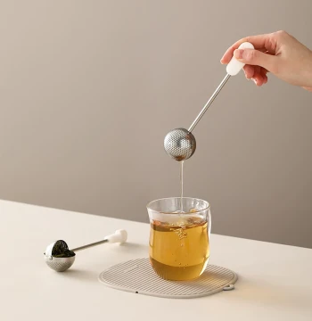 FaSoLa Lazy Tea Brewing Tool, Stainless Steel Office Tea Infuser Ball Spoon with Filter for Tea-Leaf Separation