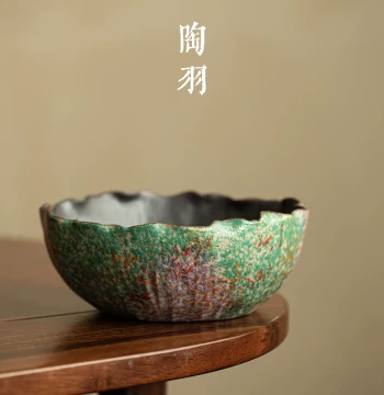 Aged Rock Mud Lotus Seed Pod Tea Washer, Large Home Ceramic Kung Fu Tea Waste Water Bowl