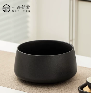 Yipinqiantang Large Ceramic Tea Waste Bowl, Japanese-Style Water Disposal Vessel for Home Use, Jian Shui Accessory for Gongfu Tea Ceremony