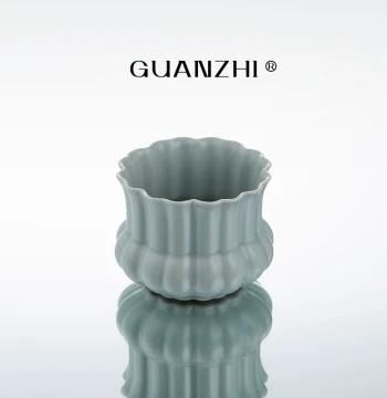 Guanzhi Sky-Blue Ru Kiln Small Tea Wash Bowl - Ceramic Brush Washer, Water Pot, Storage Bowl, Jian Shui Accessory for Kung Fu Tea Sets