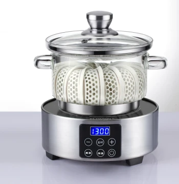 Glass Sterilizer Pot with Lid for Tea Cups and Baby Bottles - Heatable Kung Fu Tea Set Accessory