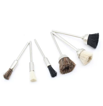 Electric Grinder Wire Brush Head with Boar Bristles - Black Polishing Wheel for Rust Removal and Cleaning Walnuts or Bodhi Seeds
