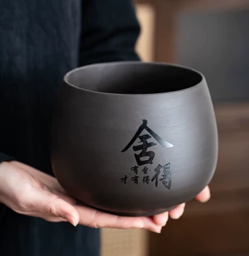 Large Purple Clay Tea Waste Container for Home Desktop Use, Gongfu Tea Accessory