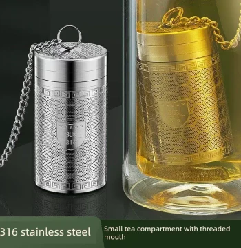 Precision Threaded 316 Stainless Steel Tea Canister Filter Universal Tea Leaf Strainer Tea-Water Separator Thermos Tea Infuser