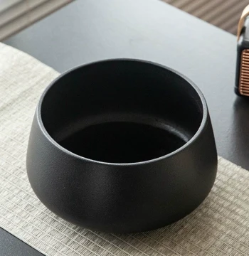 Household Tea Wash Ceramic Jian Water Bowl Bucket Kung Fu Tea Waste Bin Desktop Water Rinse Tea Set Accessory Water Jar