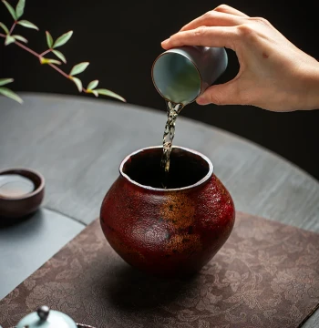 Caomuci Lacquer-Free Jian Shui Home Tea Waste Bucket, Tea Washer, Water Vessel – Handmade Retro Chinese Kung Fu Tea Ceremony