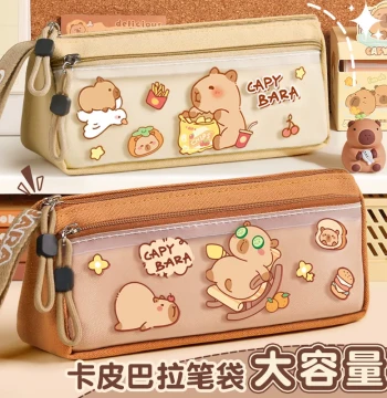 Capybara Pencil Case Elementary School High Aesthetic Stationery Box for Girls Boys Storage Stationery Bag Grade 1 Girls Minimalist Pencil Box for Children Girls 2026 New Large Capacity Pencil Box Pencil Bag