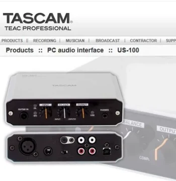 Tascam US-100 Audio Interface Sound Card, Professional Studio Sound Card