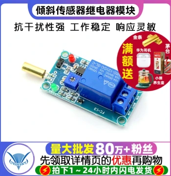 Tilt Sensor Relay Module 12V Device Tilt and Tip-Over Protection Alarm Trigger Module