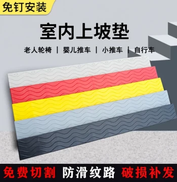 Threshold Ramp Pad for Indoor Robot Vacuum Climbing Steps Home Plastic Doorway Plate Anti-Slip Wheelchair Ramp