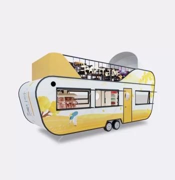 Multifunctional Mobile Food Cart Small Dynamic Food Stall Cart Four-Wheel Eating Cart Scenic Area Commercial Street Double-Decker Drink Cart Vending Display Cart