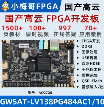 XiaoMeiGe AroraV Gowin GW5AT 138K 60K Domestic FPGA Development Board USB Ethernet ACG720