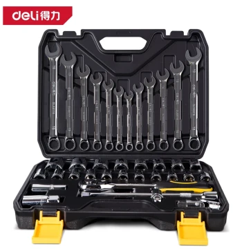 Deli Socket Wrench Set, Ratchet Wrench for Auto Repair, Specialized Maintenance Tools DL2037TB DL1021T