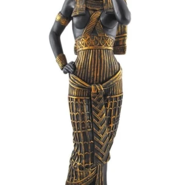 Imported Egyptian Cat Goddess Bastet Statue 10.75 Inches Antique Bronze Craft Desktop Ornament Collection