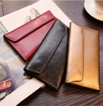 Genuine Leather Women's Wallet Medium-Long Style Multi-Card Slot Real Leather Clutch Minimalist Versatile Handheld Bag