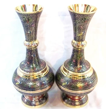 Direct Sale of Traditional Indian Handicrafts - 16-Inch Copper Carved Vase, Treasure Pot Craft Gift YT297