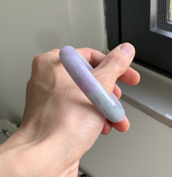 Special Offer Crack-Free | Size 52 Violet Jadeite Bangle - Natural Myanmar Grade A Purple with Green Float, Includes Certificate