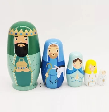 Five-Layer King Russian Nesting Dolls Wooden Toy Craft Gift Valentine's Day Christmas Gift Home Display Ornament