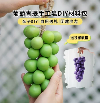 Green Grape Handmade Soap DIY Starter Kit for Beginners, Parent-Child Team Building Set with Free Video Tutorial