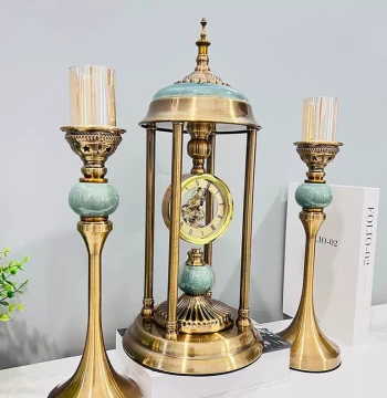 Premium European-Style Mantel Clock, Living Room Ornament, Luxurious Vintage Table Clock, Silent Bedroom Creative Desktop Timepiece