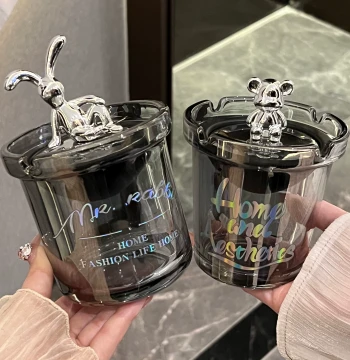 Luxury Funnel Ashtray with Lid - Anti-Ash Fly Design for Home Living Room & Office, Creative and Premium Style