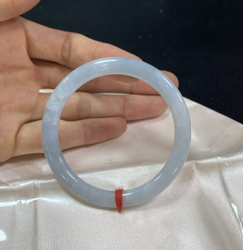 Special Offer Minor Flaw: 53.7 Violet Jadeite Bangle, Natural Burmese Purple Jade Bracelet