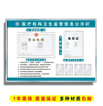 Medical Institution Legal Practice Publicity Board Filing Certificate Business License Frame Clinic Health Supervision Information Sign