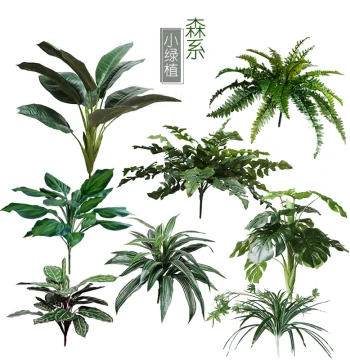Artificial Fern Leaves Fiddle Leaf Fig Dieffenbachia Rubber Plant Spider Plant Monstera Balcony Engineering Greenery Fake Plant Decoration