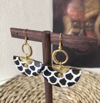 Afrina Kenya Unique Gift: Pure Handcrafted Fashion Boutique Natural Bone Earrings with African Ethnic Style