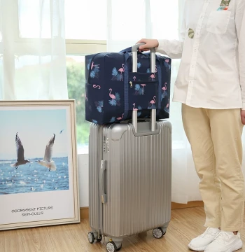 Waterproof Foldable Travel Bag Fits Over Rolling Suitcase, Large Capacity Clothing Organizer, Carry-On Bag, Shoulder or Handheld
