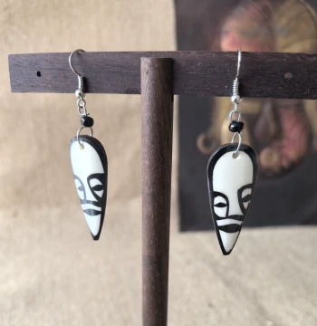 Afrina Kenya Imported Fashion Unique Gift Niche Handicraft Natural Bone Earrings