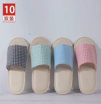 10 Pairs Disposable Slippers for Guests Home Indoor Hotel Travel Portable Men Women Thick Sole Summer