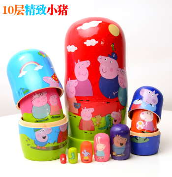 10-Layer Russian Nesting Dolls Movie Edition Special Grade Linden Wood Made Children's Day Gift Educational Toy Craft Ornament