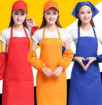 Korean-Style Custom Apron with Logo - Solid Color Promotional Work Aprons for Gifts, Advertising, and Bulk Printing