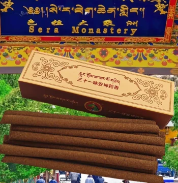Tibet Sera Mahayana Continent 31-Ingredient Calming Incense, Pure Handmade with Genuine Herbal Ingredients, Ideal for Night Use, Authentic Product