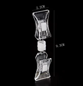 Non-Slip Double-Ended Crystal Clip POP Advertising Clip for Hot Pot Restaurants Product Promotion Menu Labels with Non-Slip Pad PC
