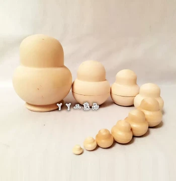 Ten-Layer Large Belly DIY Blank White Base Arbitrary Graffiti Russian Nesting Dolls Birthday Gift Wooden Graduation Project