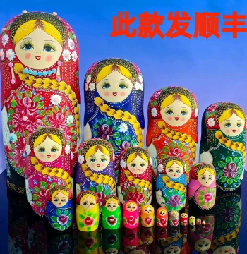 Authentic Russian Nesting Dolls - 20 Layers Pure Hand-Painted, Formaldehyde-Free Toy Gift - 20-Tier Linden Wood Festival Present