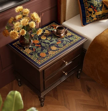 Fan Ju Tai Du Perry Retro American Bedside Table Leather Desk Mat Side Table Light Luxury Waterproof Wash-Free Easy Care Dustproof
