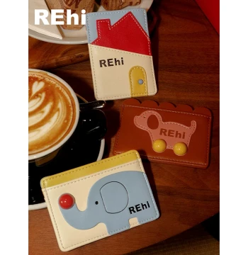 REhi Clip-On Card Holder - Original PU Multi-Slot Fun Multifunctional Lightweight Compact Portable Card Case