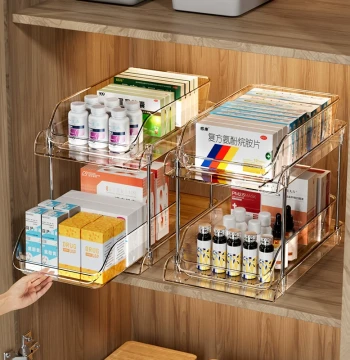 Drawer-Style Medicine Storage Box - Transparent Home Medical Cabinet with Large Capacity, Tiered Drug Organizer Shelf