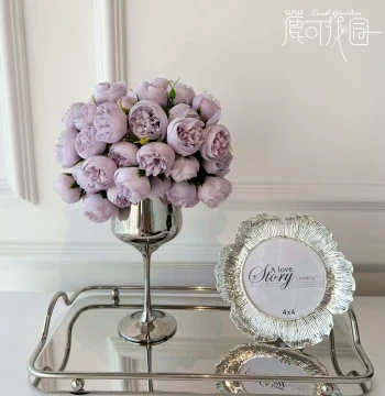 Artificial Flowers Simulation Flowers Instagram Light Luxury High-End French Silk Flower Rose Table Bouquet Home Living Room Decor Ornament
