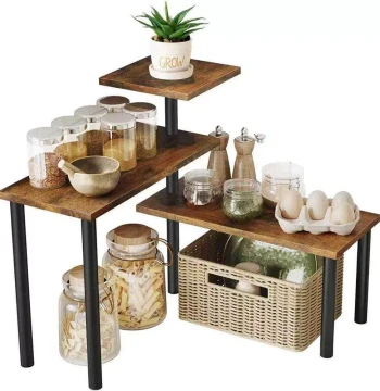 Cross-Border Kitchen Countertop Corner Multi-Tier Spice Rack Multifunctional Bathroom Wall-Mounted Corner Storage Shelf