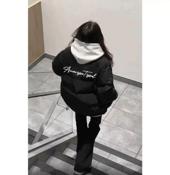Black Feather BKU Down Cotton Jacket Girls Season 20 Mid 25 New Middle High School College Winter Thickened Warm Cotton Coat