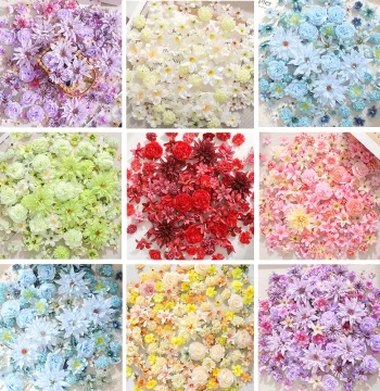 Artificial Flower Mix Floral Material Kit Silk Flowers Fake Flowers DIY Handmade Fan Pain Bag Grain Beauty Supplies Accessories