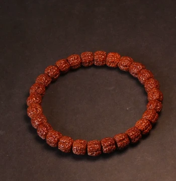 Hand-Rubbed Red Translucent Fully Jade-Like Vajra Bodhi Beads with Coiling Dragon Pattern, Single Loop Bracelet, Star Moon, Phoenix Eye, Agarwood, Monkey Head