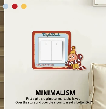 Star Person Switch Border Cover - Premium Acrylic Socket & Light Switch Panel Decorative Wall Sticker, Hides Flaws Without Damaging Walls