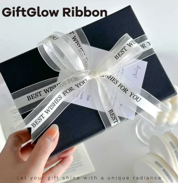 Instagram-Style English Organza Ribbon for Gift Box Decoration - DIY Flower Bouquet Bow Tie Binding Strap in Aesthetic Cream Colors